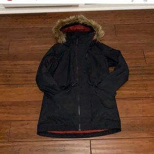 Black Burton Snowboard Jacket with Fur Hood